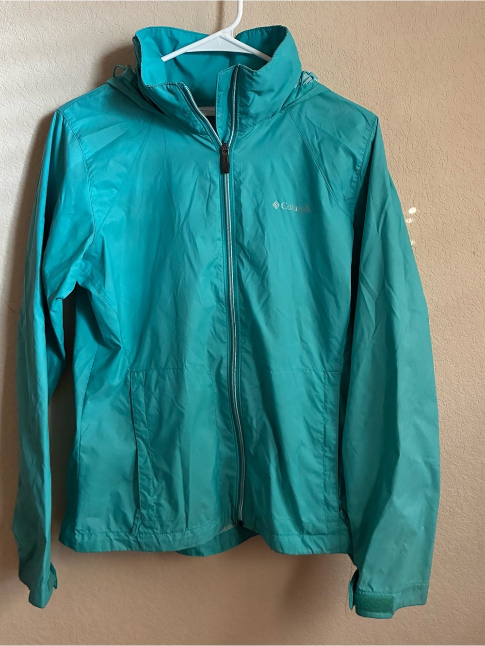 Columbia Women's Teal Hooded Waterproof Jacket